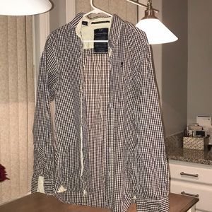 Red and blue plaid longsleeve shirt